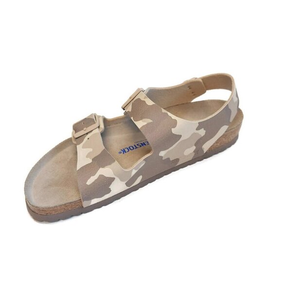 Birkenstock Milano Birko Flor Sandals Mens Size 11 EU 44 Desert Soil Gray Taupe - Picture 2 of 9